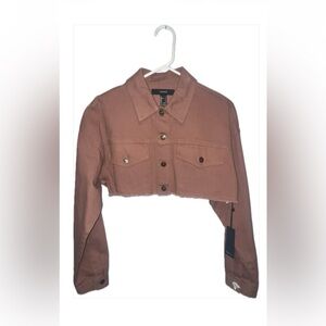 NWT Forever 21 Brown Cropped Trucker Jacket